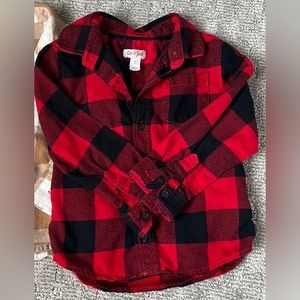 Toddler red Buffalo check button down